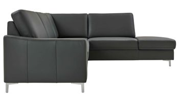 Ecksofa modulmaster aus Leder in Anthrazit Modulmaster MM-PN1168 - Ecksofa anthrazitfarbenes Leder Torro & Alu-Winkelfüße - Stellfläche ca. 271 x 235 cm