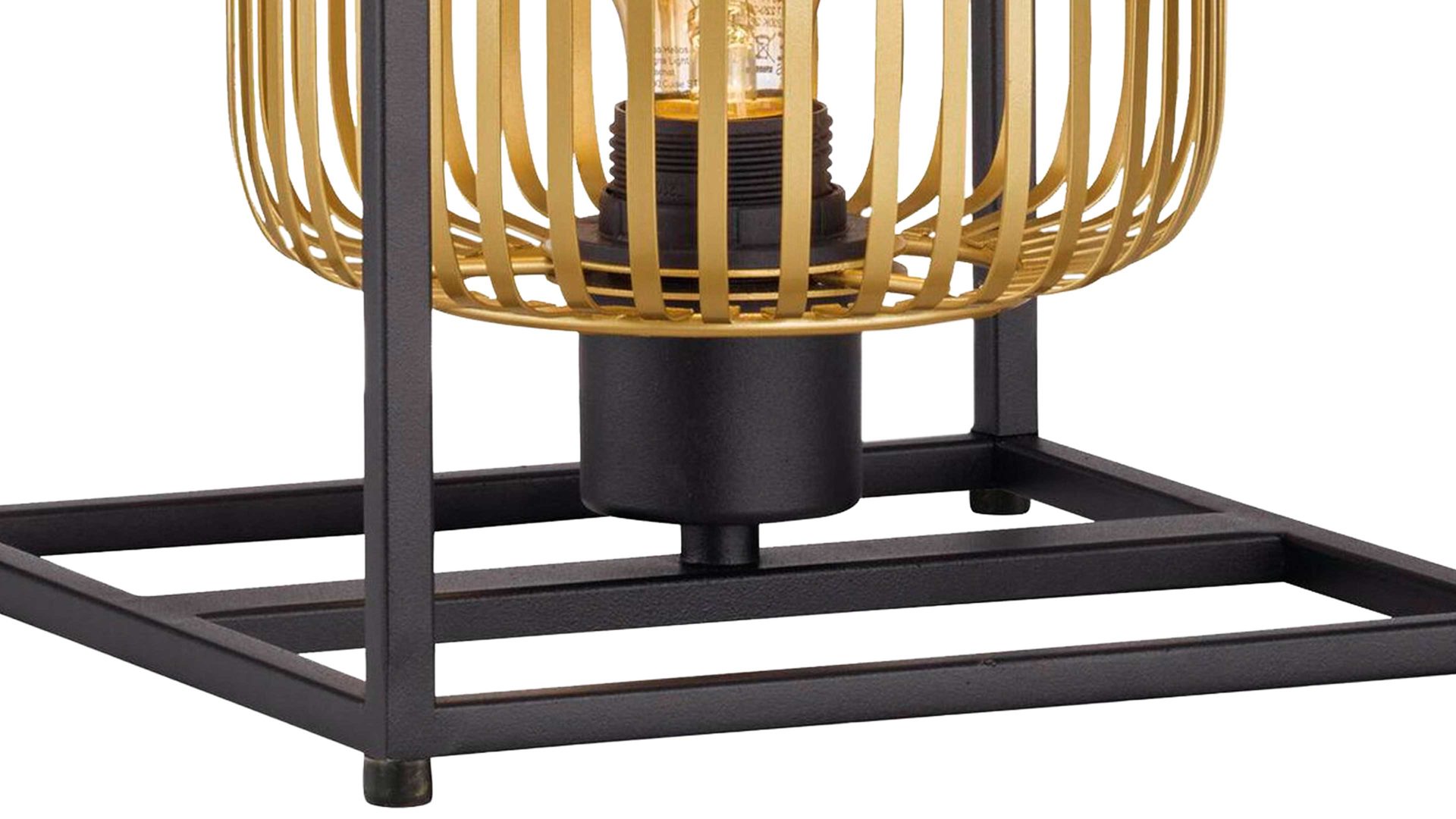 Tischleuchte Fh fischer & honsel aus Metall in Schwarz FH Tischleuchte Caydo Sandschwarz & Gold - Höhe ca. 27 cm