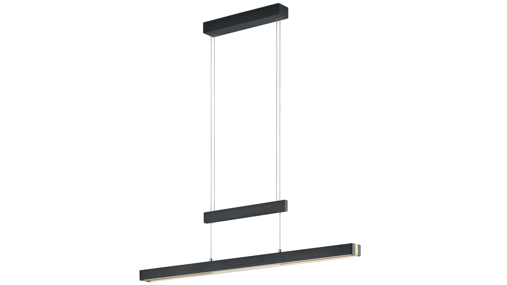 Pendelleuchte Trio lighting for you aus Metall in Schwarz TRIO Leuchten Serie Trajan Mattschwarz & Messing - Länge ca. 151 cm