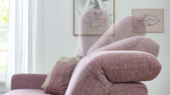 Ecksofa modulmaster aus Stoff in Rosa Modulmaster MM-ZE1130 - Ecksofa rosé Webstoff Famosa wine & schwarze Alufüße - Stellfläche ca. 270 x 194 cm