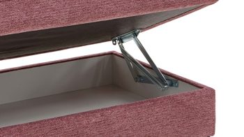 Funktionshocker modulmaster aus Stoff in Rosa Modulmaster MM-ZE1130 - XXL-Funktionshocker rosé Webstoff Famosa wine & schwarze Alufüße - ca. 130 x 65 cm