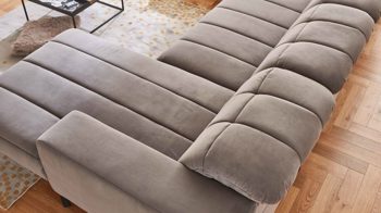 Ecksofa modulmaster aus Stoff in Grau Modulmaster MM-MP1152 - Wohnlandschaft graue Wirkware Salsa & schwarze Metallfüße - Stellfläche ca. 212 x 383 cm