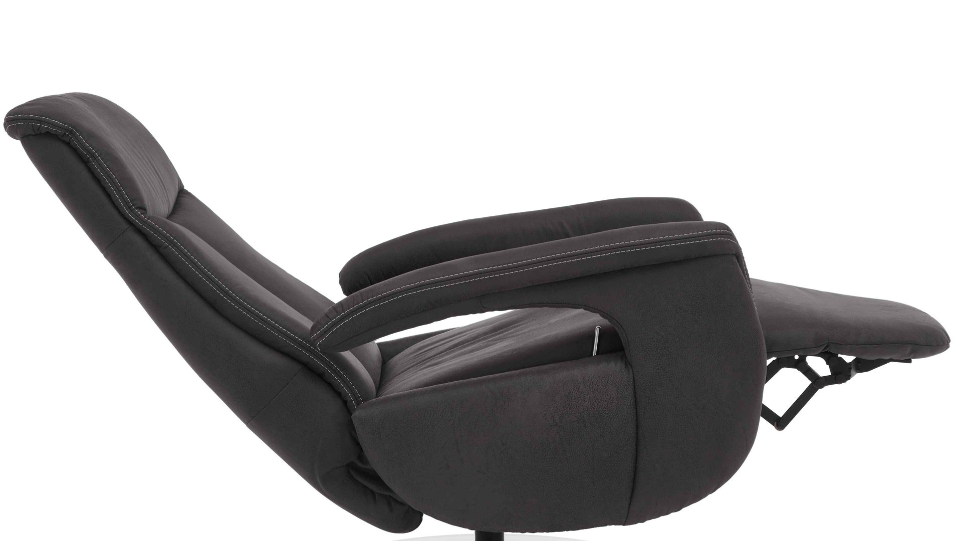 Relaxsessel modulmaster aus Stoff in Anthrazit Modulmaster MM-MP1063 - Relaxsessel 1DRF anthrazitfarbene Mikrofaser Saddle & Chrom-Tellerfuß