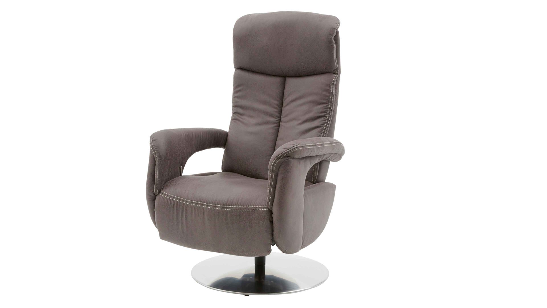 Relaxsessel modulmaster aus Stoff in Dunkelbraun Modulmaster MM-MP1063 - Relaxsessel 1DRF nougatfarbene Mikrofaser Saddle & Tellerfuß