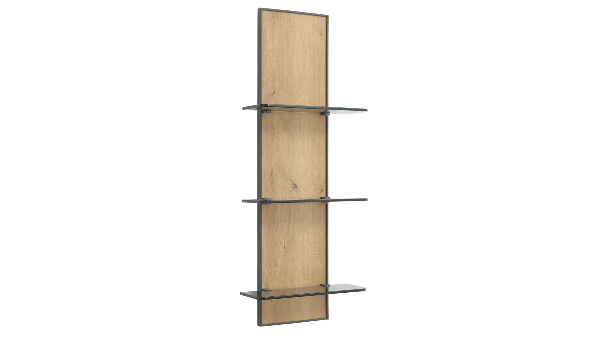 Wandregal Interliving aus Holz in Holzfarben Interliving Schlafzimmer Serie 1027 – Regal 655 Eiche bianco & Rauchglas - ca. 35 x 90 cm