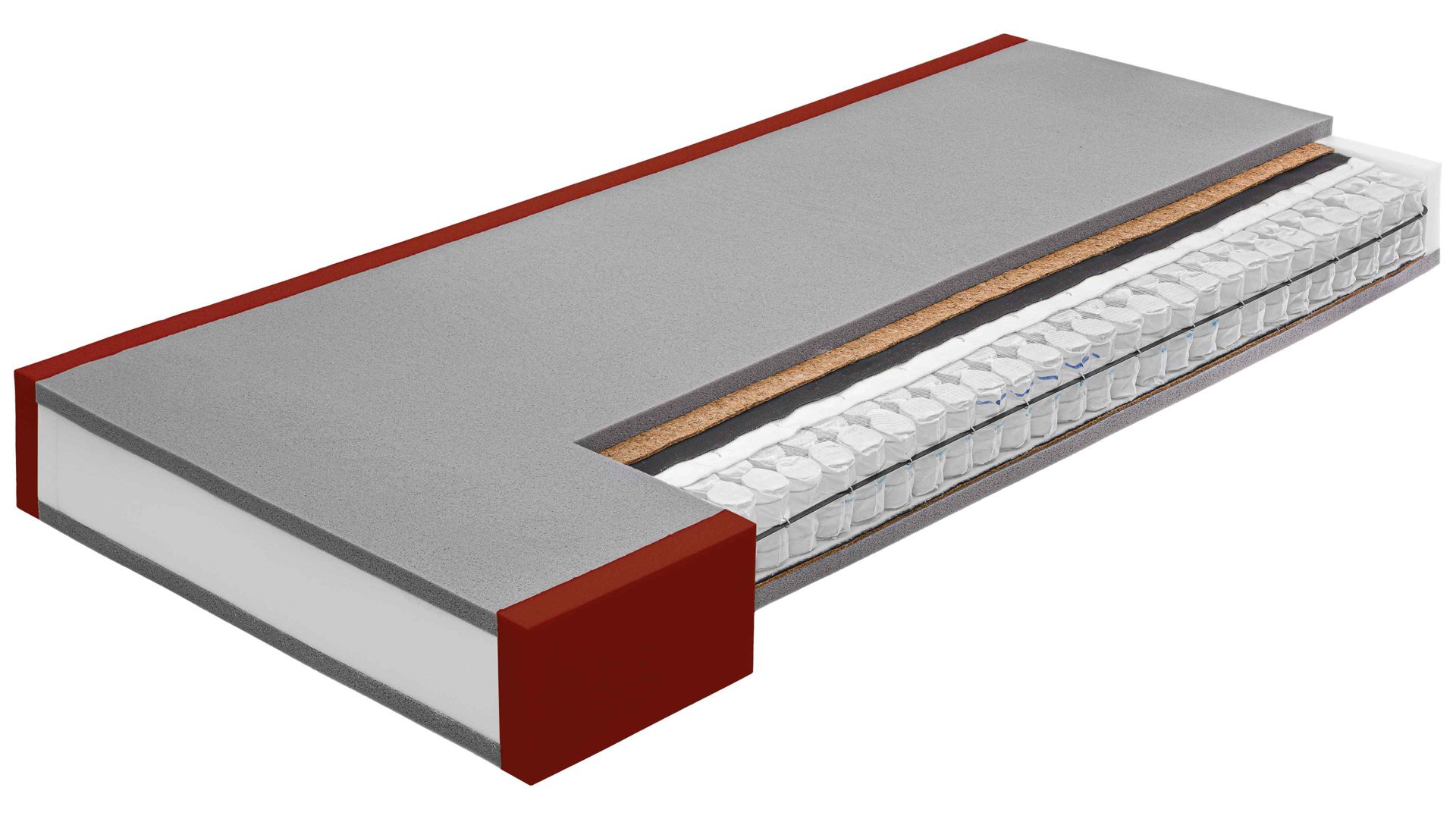 Federkernmatratze Interliving aus Stoff in Weiß Interliving Matratze Medikontur 1930 H4, Taschenfederkern – Liegefläche ca. 100 x 200 cm