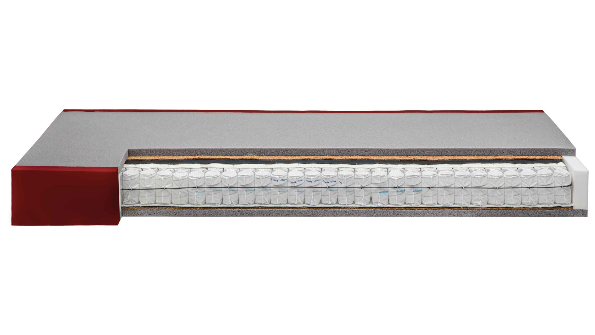 Federkernmatratze Interliving aus Stoff in Weiß Interliving Matratze Medikontur 1930 H4, Taschenfederkern – Liegefläche ca. 90 x 220 cm