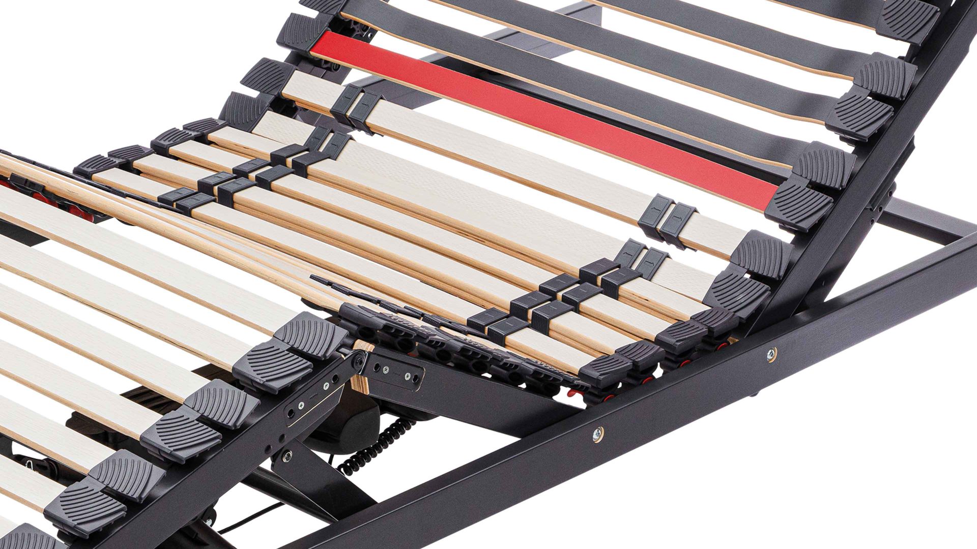 Lattenrost Interliving aus Holz in Anthrazit Interliving Lattenrost Serie 1950 - V6585 Funk & zwei Motoren – Liegefläche ca. 90 x 200 cm