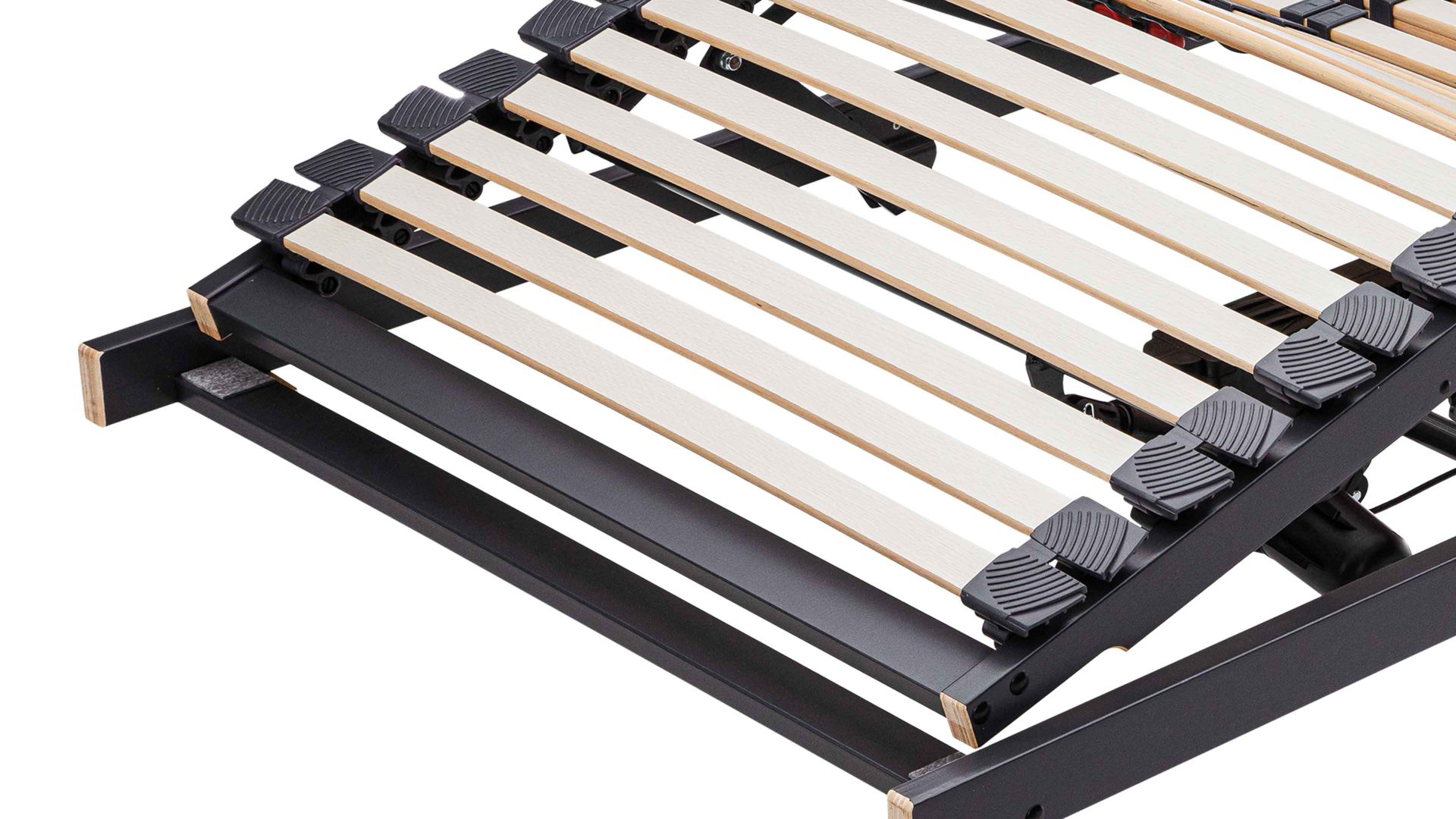 Lattenrost Interliving aus Holz in Anthrazit Interliving Lattenrost Serie 1950 - V6585 Funk & zwei Motoren – Liegefläche ca. 80 x 200 cm