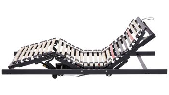 Lattenrost Interliving aus Holz in Anthrazit Interliving Lattenrost Serie 1950 - V6585 Funk & zwei Motoren – Liegefläche ca. 90 x 220 cm