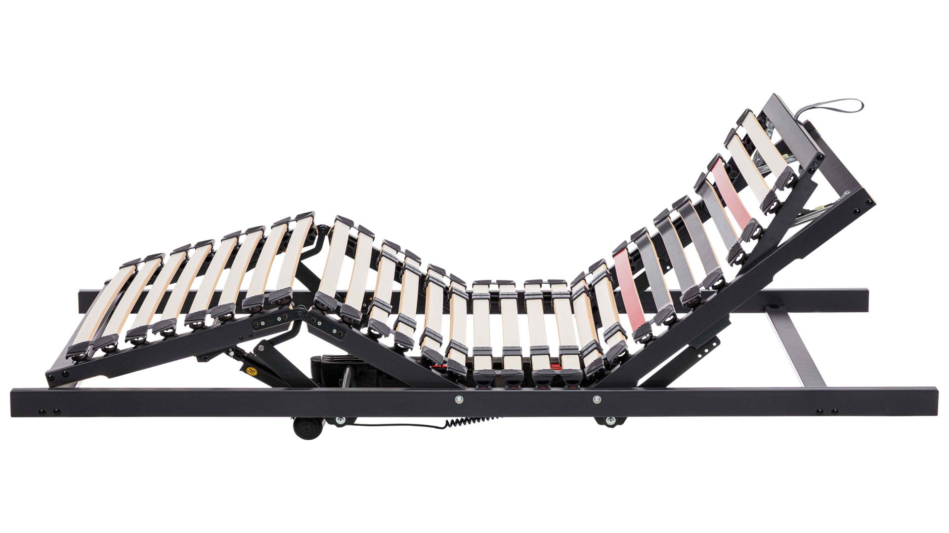 Lattenrost Interliving aus Holz in Anthrazit Interliving Lattenrost Serie 1950 - V6581 Kabel & zwei Motoren – Liegefläche ca. 90 x 190 cm