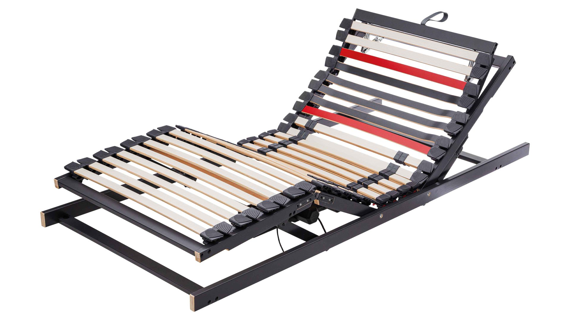 Lattenrost Interliving aus Holz in Anthrazit Interliving Lattenrost Serie 1950 - V6581 Kabel & zwei Motoren – Liegefläche ca. 90 x 200 cm