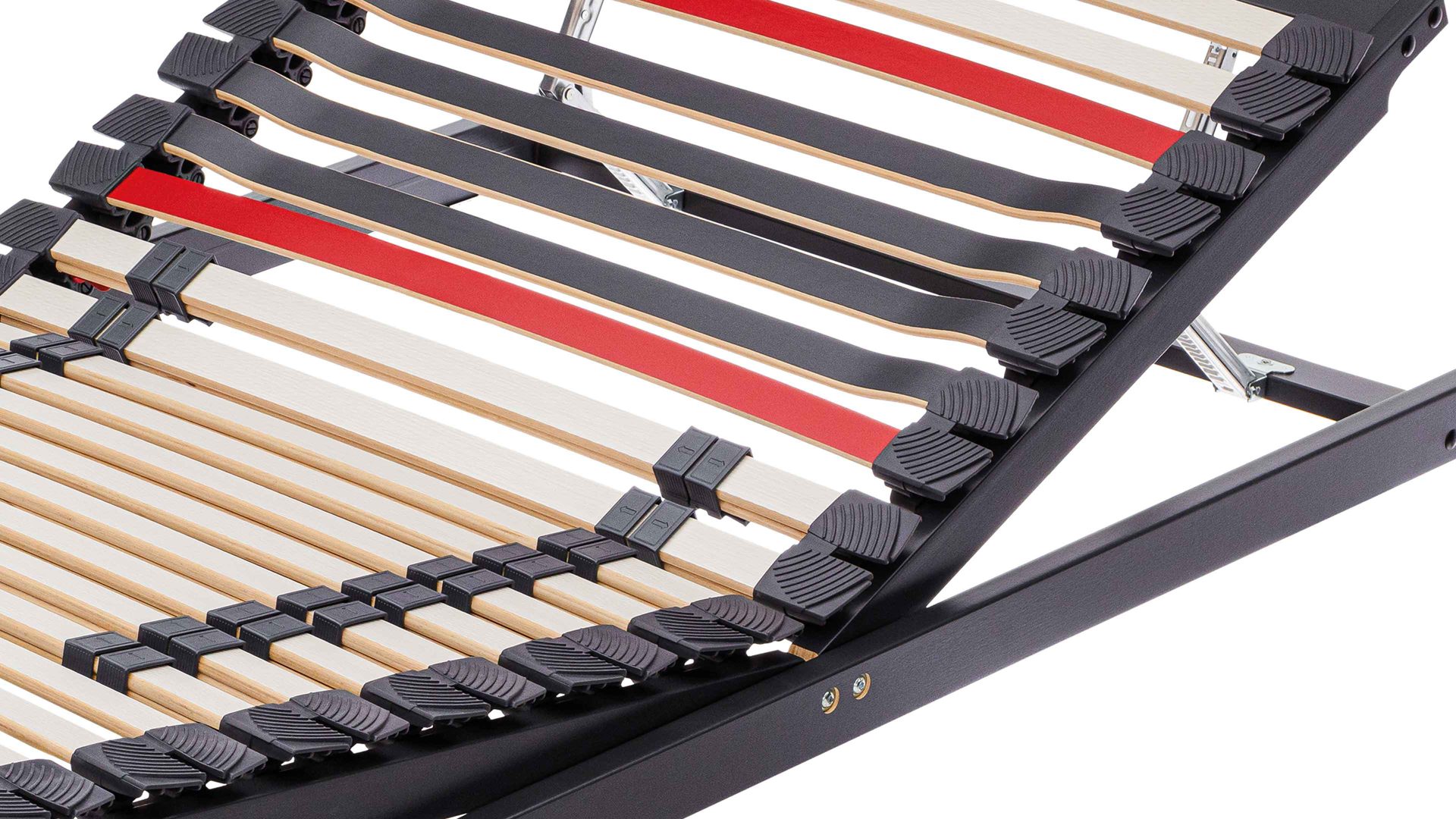 Lattenrost Interliving aus Holz in Anthrazit Interliving Lattenrost Serie 1950 mit manueller Verstellung manuell verstellbar – Liegefläche ca. 100 x 190 cm