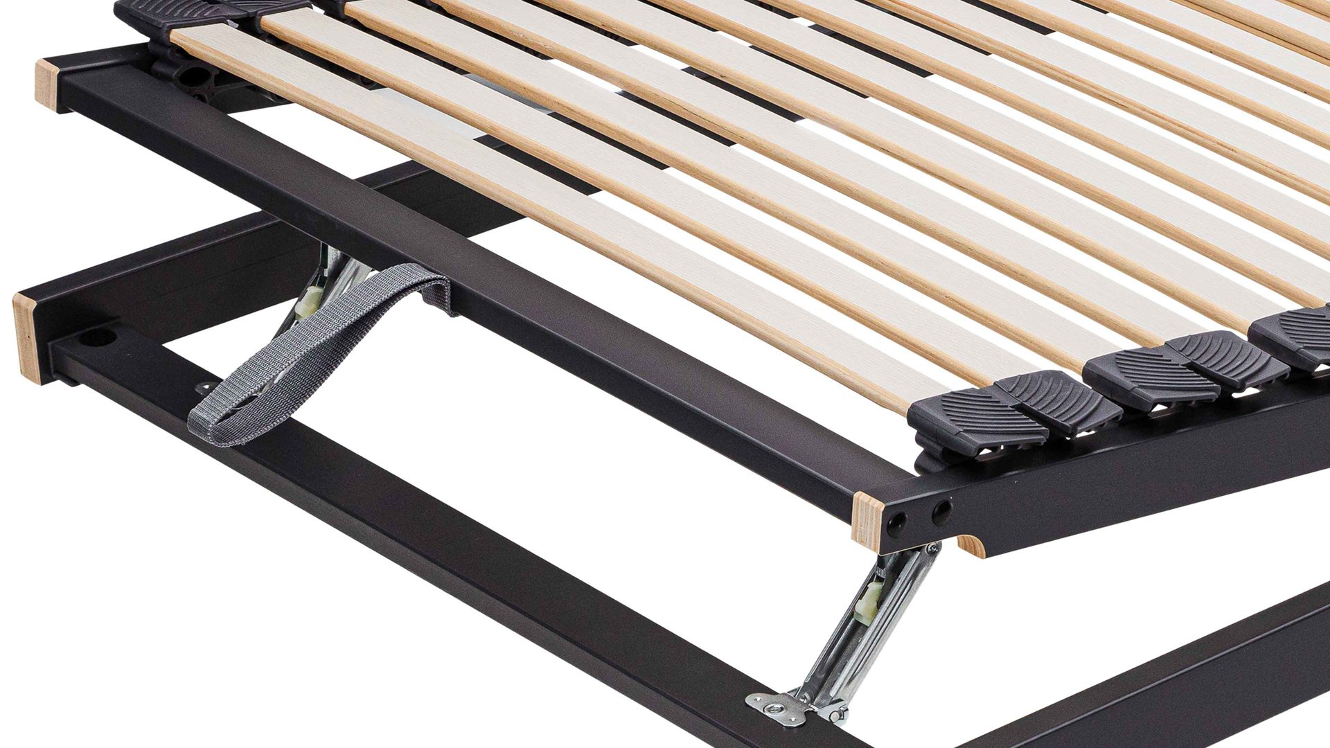 Lattenrost Interliving aus Holz in Anthrazit Interliving Lattenrost Serie 1950 manuell verstellbar – Liegefläche ca. 100 x 220 cm