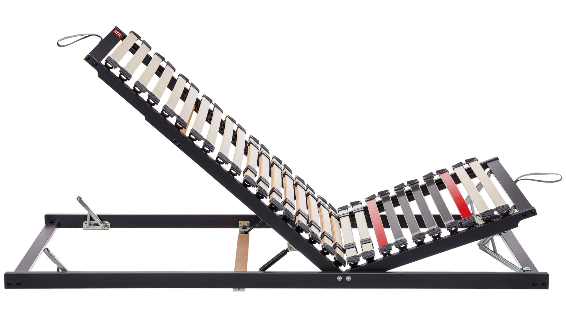 Lattenrost Interliving aus Holz in Anthrazit Interliving Lattenrost Serie 1950 manuell verstellbar – Liegefläche ca. 100 x 220 cm