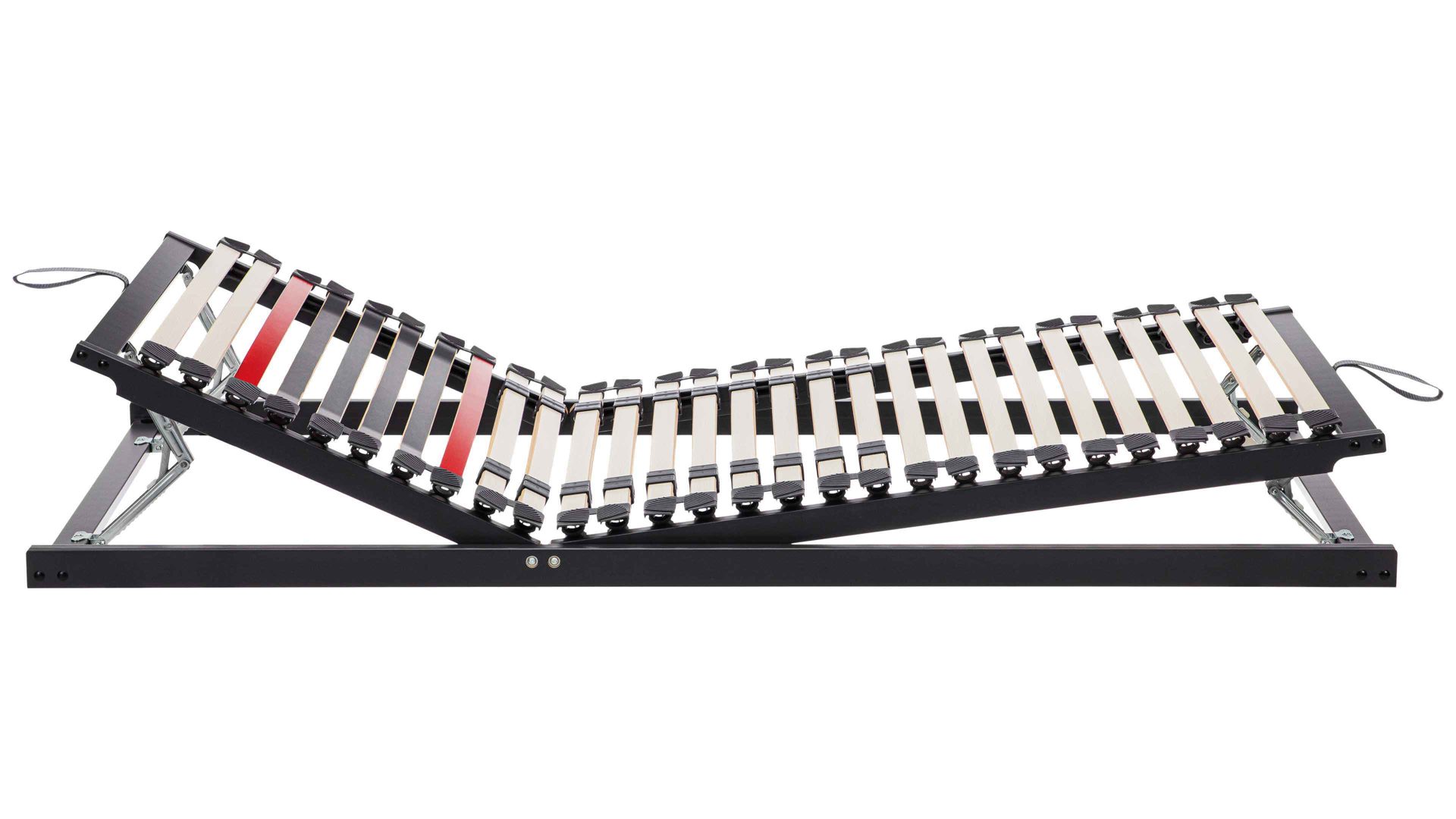 Lattenrost Interliving aus Holz in Anthrazit Interliving Lattenrost Serie 1950 - V6555 mit Hebehilfe manuell verstellbar – Liegefläche ca. 100 x 220 cm