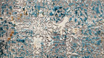 Webteppich Interliving aus Mischgewebe in Blau Interliving Teppich Serie L-8700 Grau-Blau – ca. 80 x 150 cm