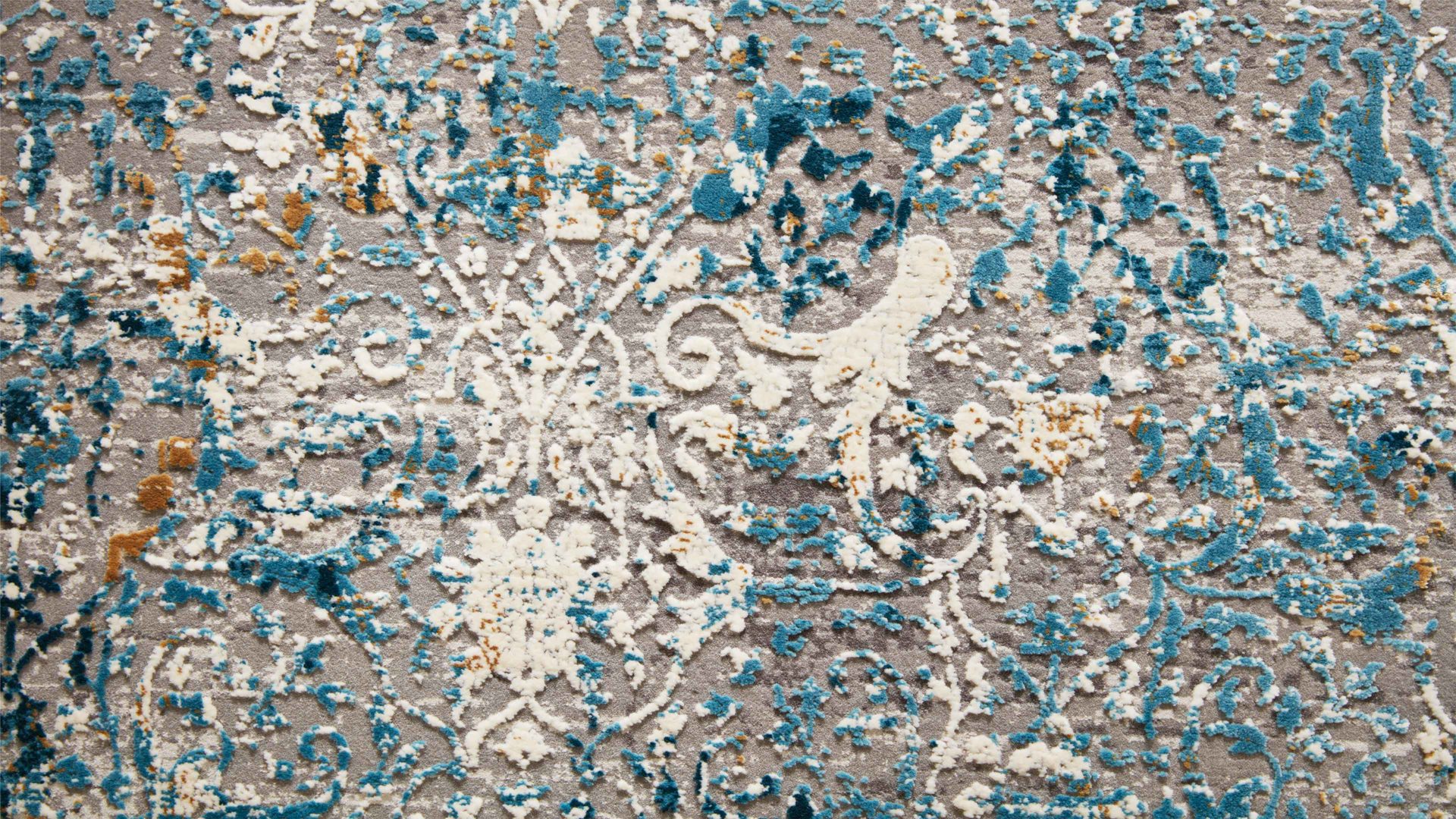 Webteppich Interliving aus Mischgewebe in Blau Interliving Teppich Serie L-8700 Grau-Blau – ca. 240 x 340 cm