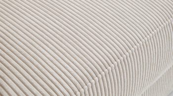 Schlafsofa Restyl aus Stoff in Beige Schlafsofa Linett naturfarbener Cord 6576 & schwarze Holzfüße