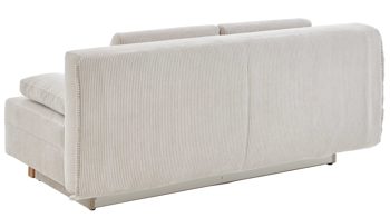 Schlafsofa Restyl aus Stoff in Weiß Schlafsofa Tino naturfarbener Cordbezug 55-6576 & Buchenholzfüße