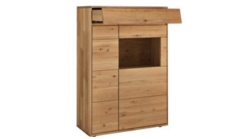 Highboard Decker aus Holz in Holzfarben Highboard biancofarbene Wildeiche – Breite ca. 95 cm