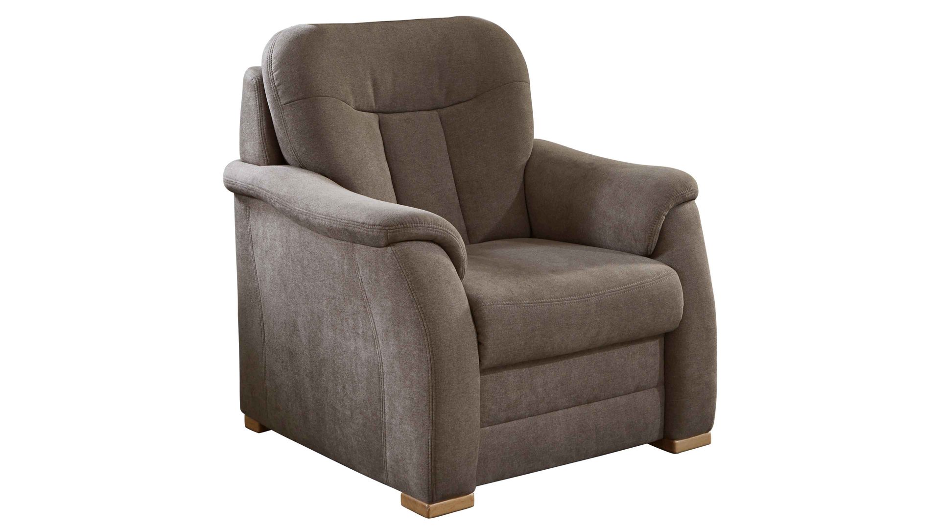 Polstersessel modulmaster aus Stoff in Braun Modulmaster MM-PP1013 - Polstersessel mandelfarbene Mikrofaser & Eiche bianco