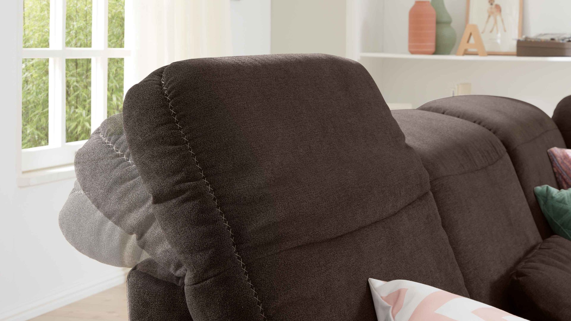 Ecksofa modulmaster aus Stoff in Grau Modulmaster MM-PP1058 - Ecksofa schieferfarbene Mikro-Chenille Charly & Wildeiche – Stellfläche ca. 273 x 243 cm