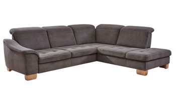 Ecksofa modulmaster aus Stoff in Grau Modulmaster MM-PP1058 - Ecksofa schieferfarbene Mikro-Chenille Charly & Wildeiche – Stellfläche ca. 273 x 243 cm