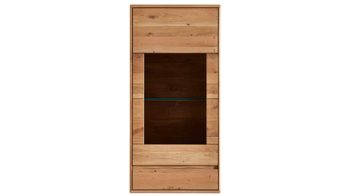 Vitrine Decker aus Holz in Holzfarben Hängevitrine biancofarbene Wildeiche – Breite ca. 65 cm