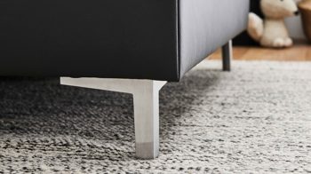 Ecksofa modulmaster aus Leder in Anthrazit Modulmaster MM-PN1168 - Ecksofa anthrazitfarbenes Leder Torro & Alu-Winkelfüße - Stellfläche ca. 271 x 235 cm