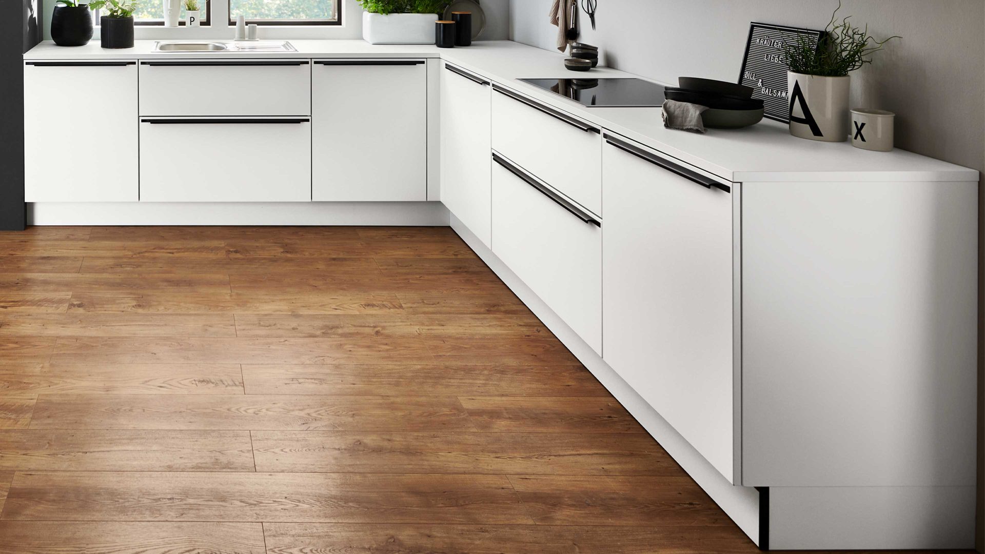 Einbauküche Nolte® küchen aus Holz in Weiß nolte® Einbauküche Soft Lack mit SIEMENS Einbaugeräten Weiß & Graphit - zweiteilig