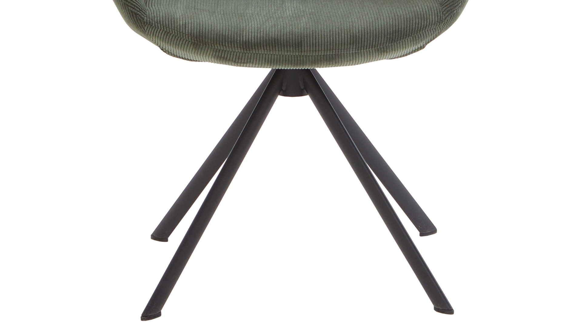Vierfußstuhl Niehoff sitzmoebel aus Stoff in Grün NIEHOFF SITZMÖBEL Armlehnstuhl Dacapo grüner Bezug & schwarzes Eisengestell
