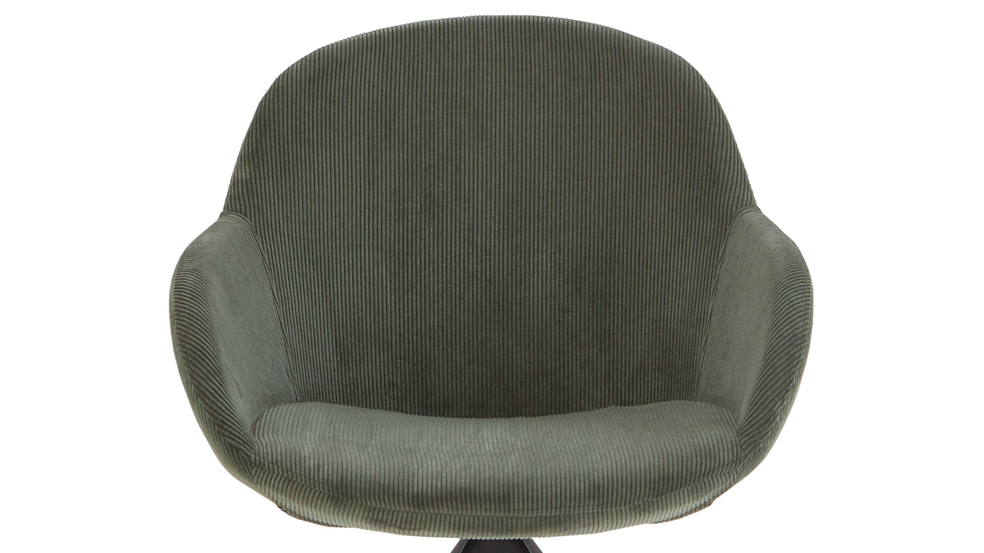 Vierfußstuhl Niehoff sitzmoebel aus Stoff in Grün NIEHOFF SITZMÖBEL Armlehnstuhl Dacapo grüner Bezug & schwarzes Eisengestell