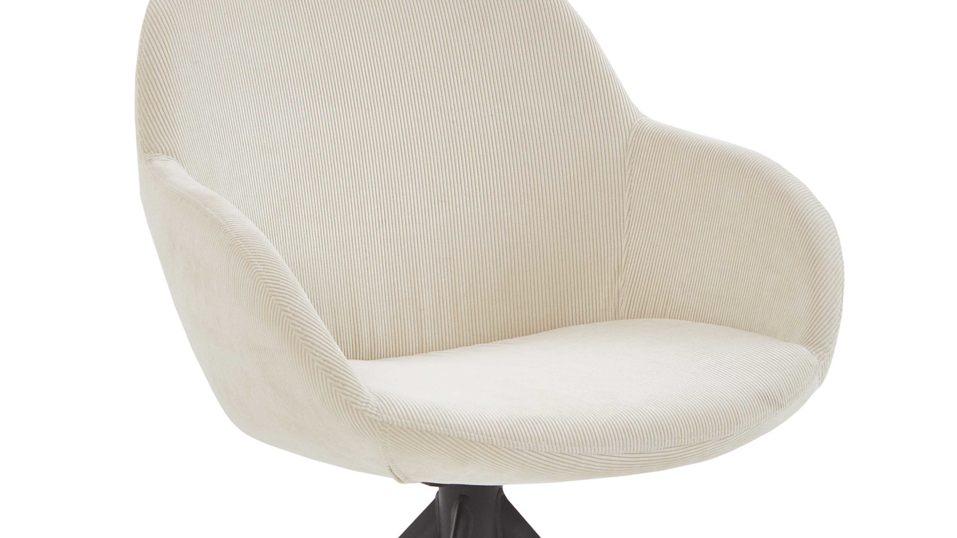 Vierfußstuhl Niehoff sitzmoebel aus Stoff in Weiß NIEHOFF SITZMÖBEL Armlehnstuhl Dacapo cremefarbener Bezug & schwarzes Eisengestell