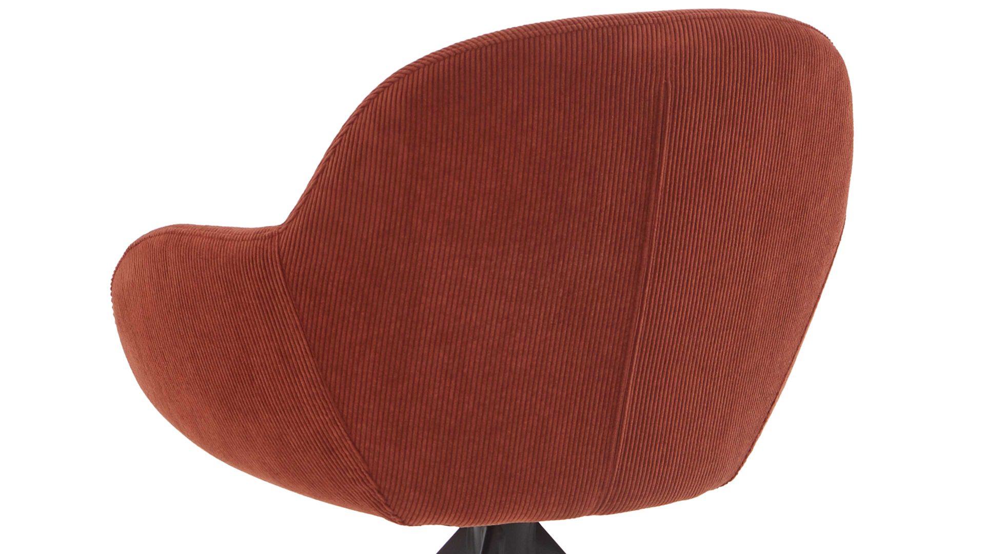 Vierfußstuhl Niehoff sitzmoebel aus Stoff in Rot NIEHOFF SITZMÖBEL Armlehnstuhl Dacapo kupferfarbener Bezug & schwarzes Eisengestell
