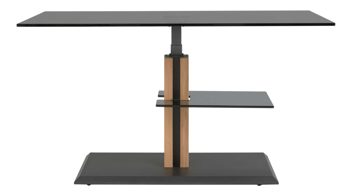 Couchtisch Interliving aus Glas in Dunkelgrau Interliving Couchtisch Serie 6212 - Couchtisch GPA-EBI graues Parsolglas & Wildeiche - ca. 100 x 60 cm