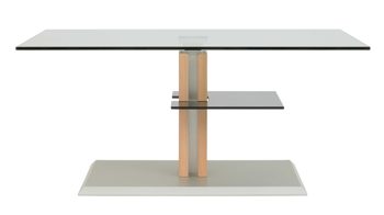 Couchtisch Interliving aus Glas in Transparent Interliving Couchtisch Serie 6212 - Couchtisch GKL-EBI Klarglas & Wildeiche - ca. 100 x 60 cm