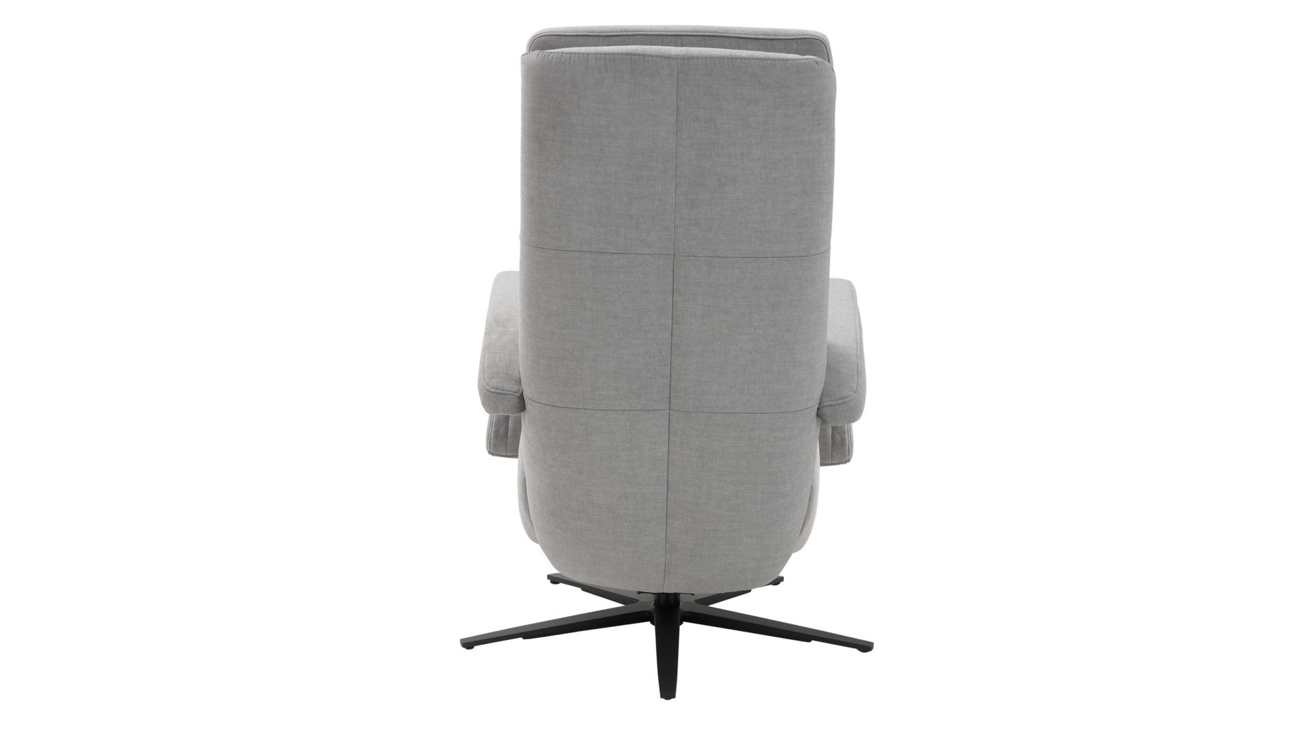 Relaxsessel Interliving aus Stoff in Hellgrau Interliving Sofa Serie 4541 – Relaxsessel manuell - silberfarbener Velours Joyce & Sternfuß V4S