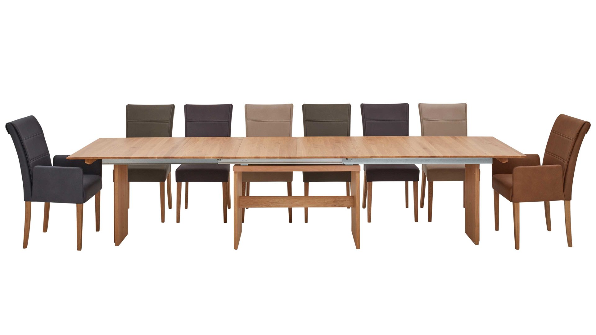 Polsterstuhl Niehoff sitzmoebel aus Mikrofaser in Grau NIEHOFF SITZMÖBEL Bornholm Polsterstuhl grauer Bezug & Eichegestell