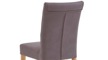 Polsterstuhl Niehoff sitzmoebel aus Mikrofaser in Grau NIEHOFF SITZMÖBEL Bornholm Polsterstuhl grauer Bezug & Eichegestell