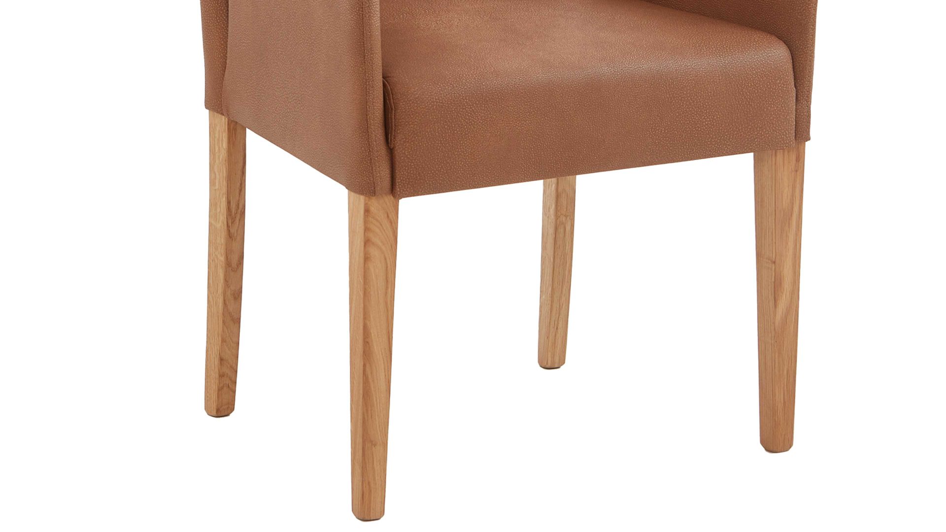 Polsterstuhl Niehoff sitzmoebel aus Mikrofaser in Orange NIEHOFF SITZMÖBEL Bornholm Polsterstuhl mit Armlehne senffarbener Bezug & Eichegestell