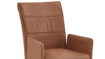 Polsterstuhl Niehoff sitzmoebel aus Mikrofaser in Orange NIEHOFF SITZMÖBEL Bornholm Polsterstuhl mit Armlehne senffarbener Bezug & Eichegestell