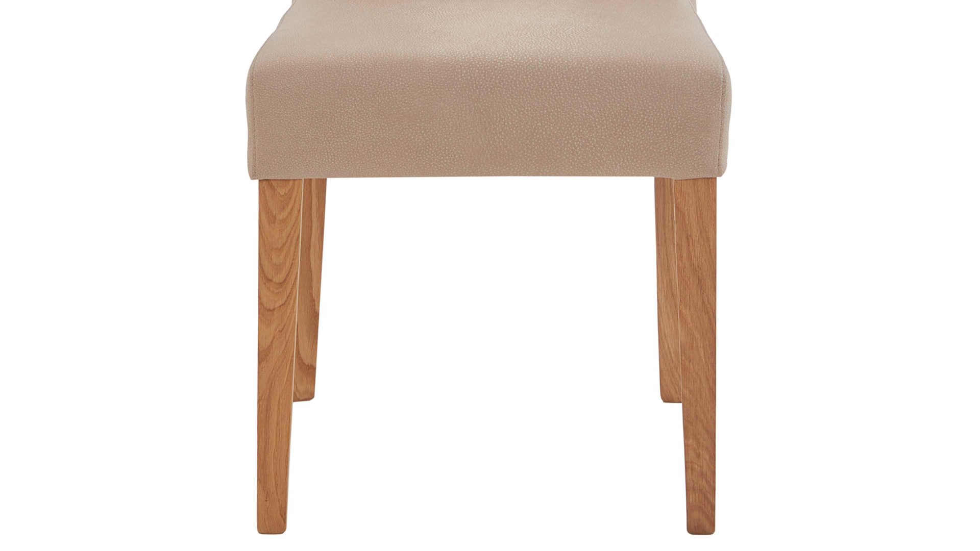 Polsterstuhl Niehoff sitzmoebel aus Mikrofaser in Beige NIEHOFF SITZMÖBEL Bornholm Polsterstuhl cremefarbener Bezug & Eichegestell