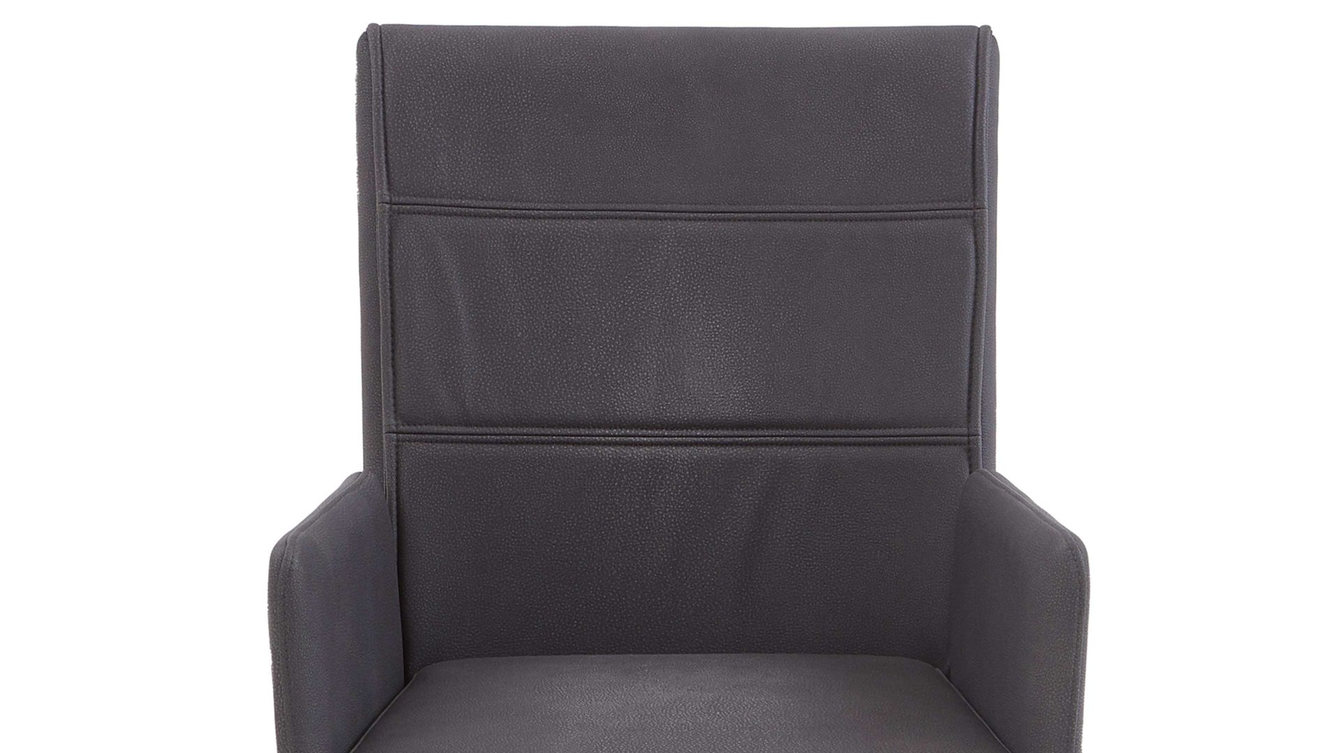 Polsterstuhl Niehoff sitzmoebel aus Mikrofaser in Anthrazit NIEHOFF SITZMÖBEL Bornholm Polsterstuhl mit Armlehne anthrazitfarbener Bezug & Eichegestell