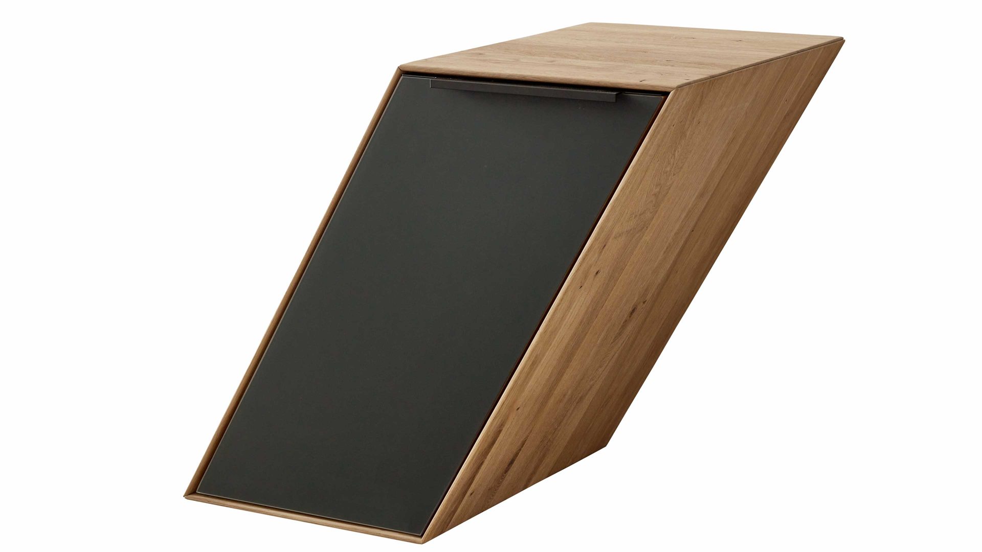 Wohnwand Decker aus Holz in Holzfarben Wohnkombination biancofarbene Asteiche – fünfteilig, Breite ca. 344 cm