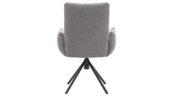 Polsterstuhl Interliving aus Stoff in Grau Interliving Esszimmer Serie 5504 - Armlehnstuhl 37 grauer Bezug Concrete DCT 99 & schwarzer Drehfuß S 349