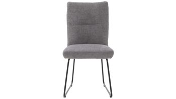 Polsterstuhl Interliving aus Stoff in Grau Interliving Esszimmer Serie 5504 - Polsterstuhl grauer Bezug Concrete DCT 99 & schwarzes Kufengestell S 355