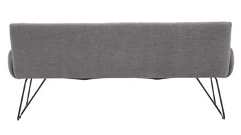 Polsterbank Interliving aus Stoff in Grau Interliving Esszimmer Serie 5504 - Polsterbank grauer Bezug Concrete DCT 99 & schwarzes Kufengestell S 346 - Länge ca. 218 cm