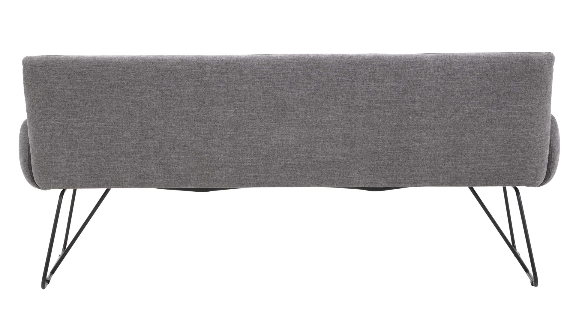 Polsterbank Interliving aus Stoff in Grau Interliving Esszimmer Serie 5504 - Polsterbank 230-200 grauer Bezug Concrete DCT 99 & schwarzes Kufengestell S 346 - Länge ca. 218 cm
