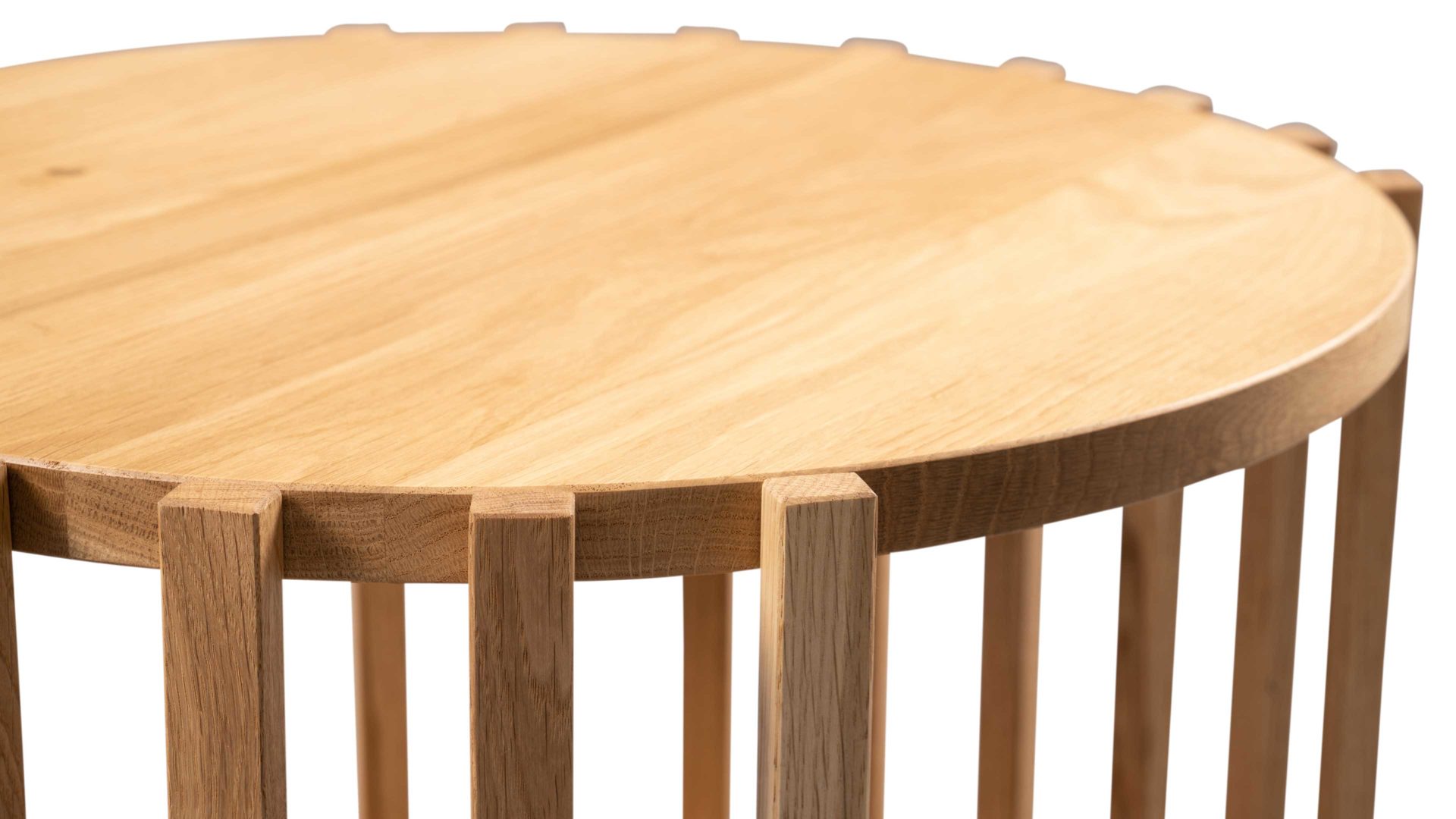 Couchtisch M2 kollektion aus Holz in Holzfarben Couchtisch Mats 1 Wildeiche - Durchmesser ca. 50 cm